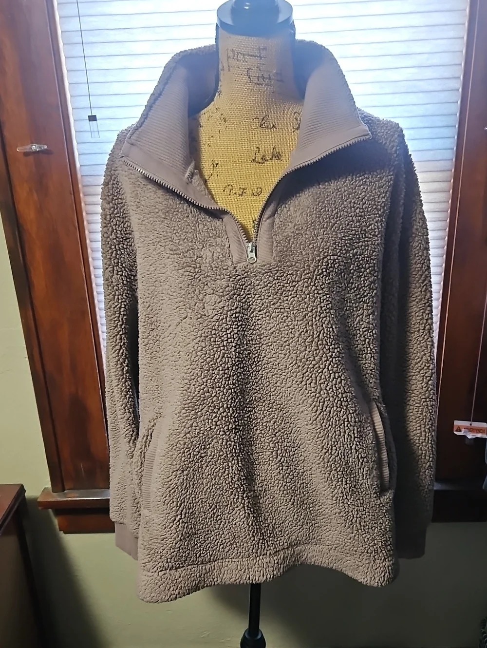 Maurices Mauve Teddy Fleece Quarter-Zip Jacket